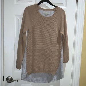 Loft merino wool blend sweater Sz XS slouchy oversized hi low hem raglan